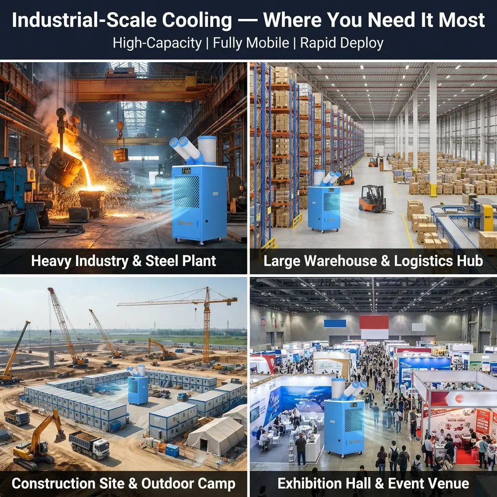 OEM/ODM Portable Industrial AC Unit Caster Wheel Warehouse Server Room Emergency Temporary Cooling Machine