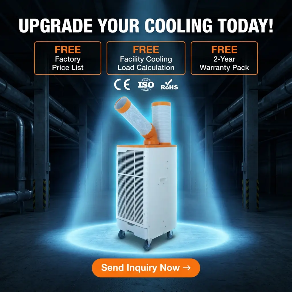 OEM Orange White Japanese Style 3 Min Rapid Cooling Spot Cooler Industrial Air Conditioner for Metalworking Workshop