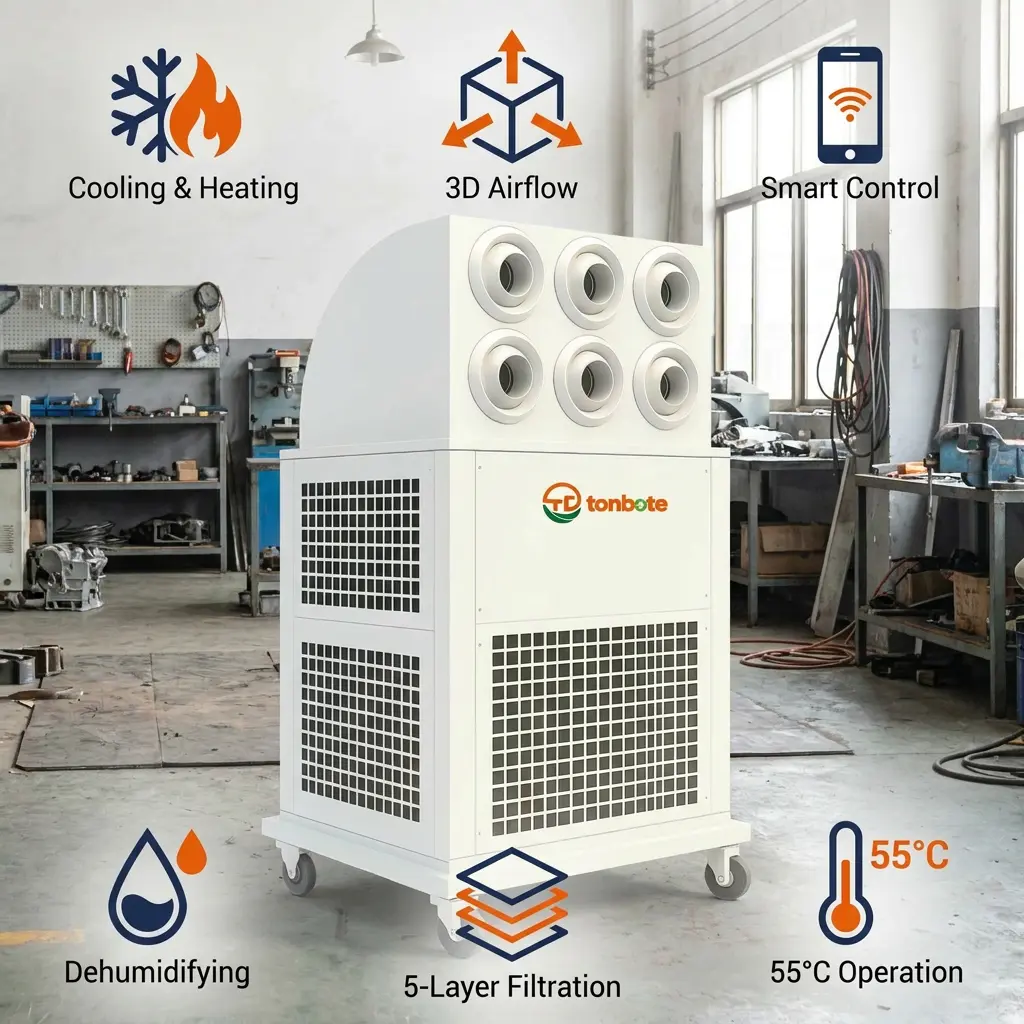 Wholesale Custom 380V Portable All in One Mobile Industrial Air Conditioner for Construction Site Workshop Warehouse