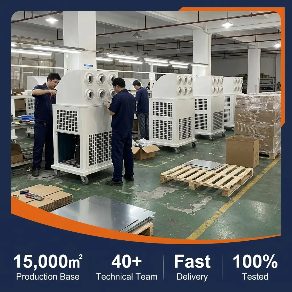 Wholesale Custom 380V Portable All in One Mobile Industrial Air Conditioner for Construction Site Workshop Warehouse