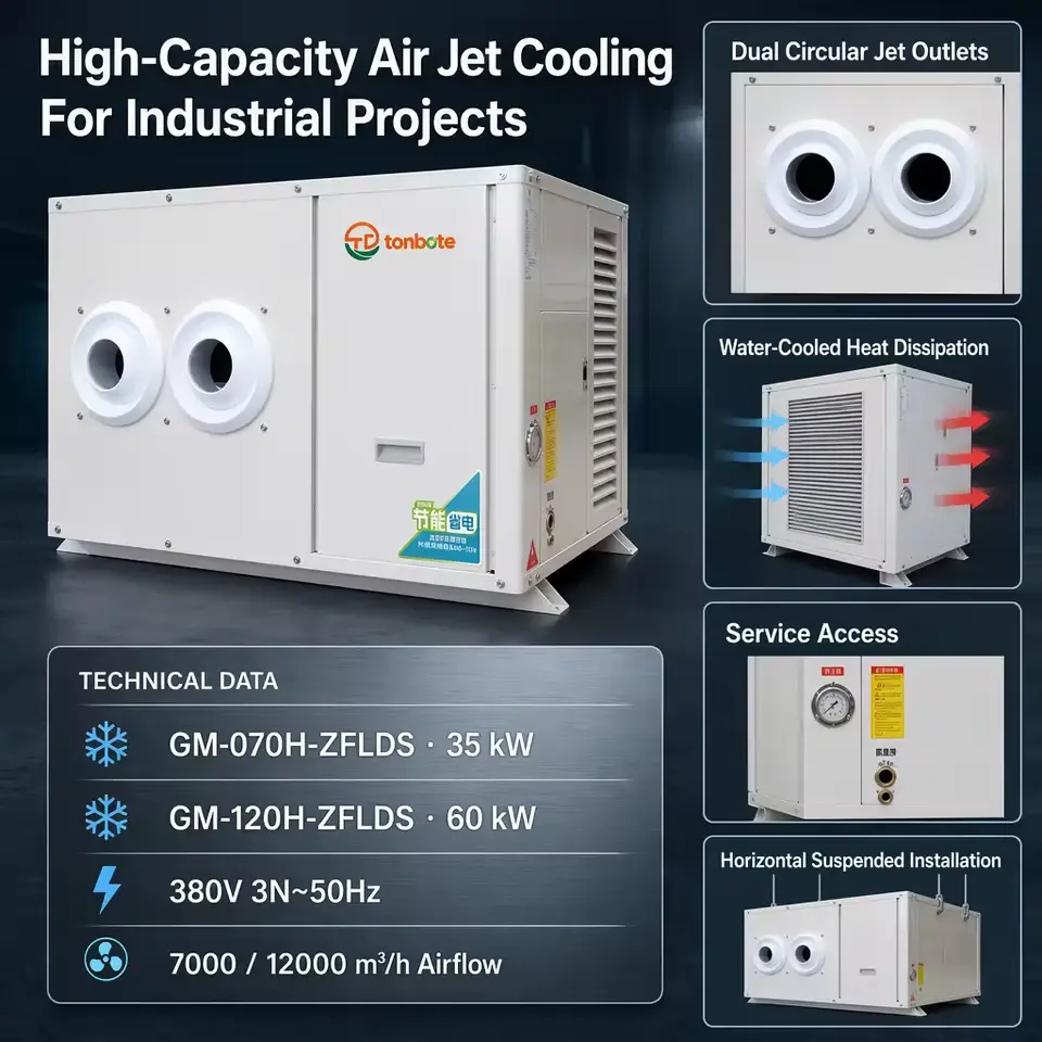 Factory OEM ODM Horizontal Jet Cooling Equipment for Large Projects With Custom Voltage Suspended Industrial air Conditioning