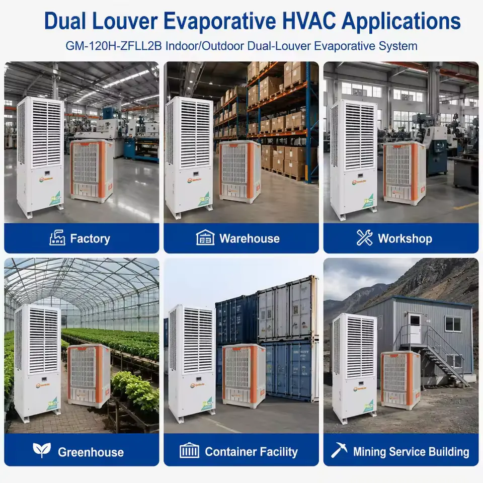 Factory OEM ODM Indoor Outdoor Dual Louver Evaporative System for Large Projects 60KW Industrial Air Conditioning