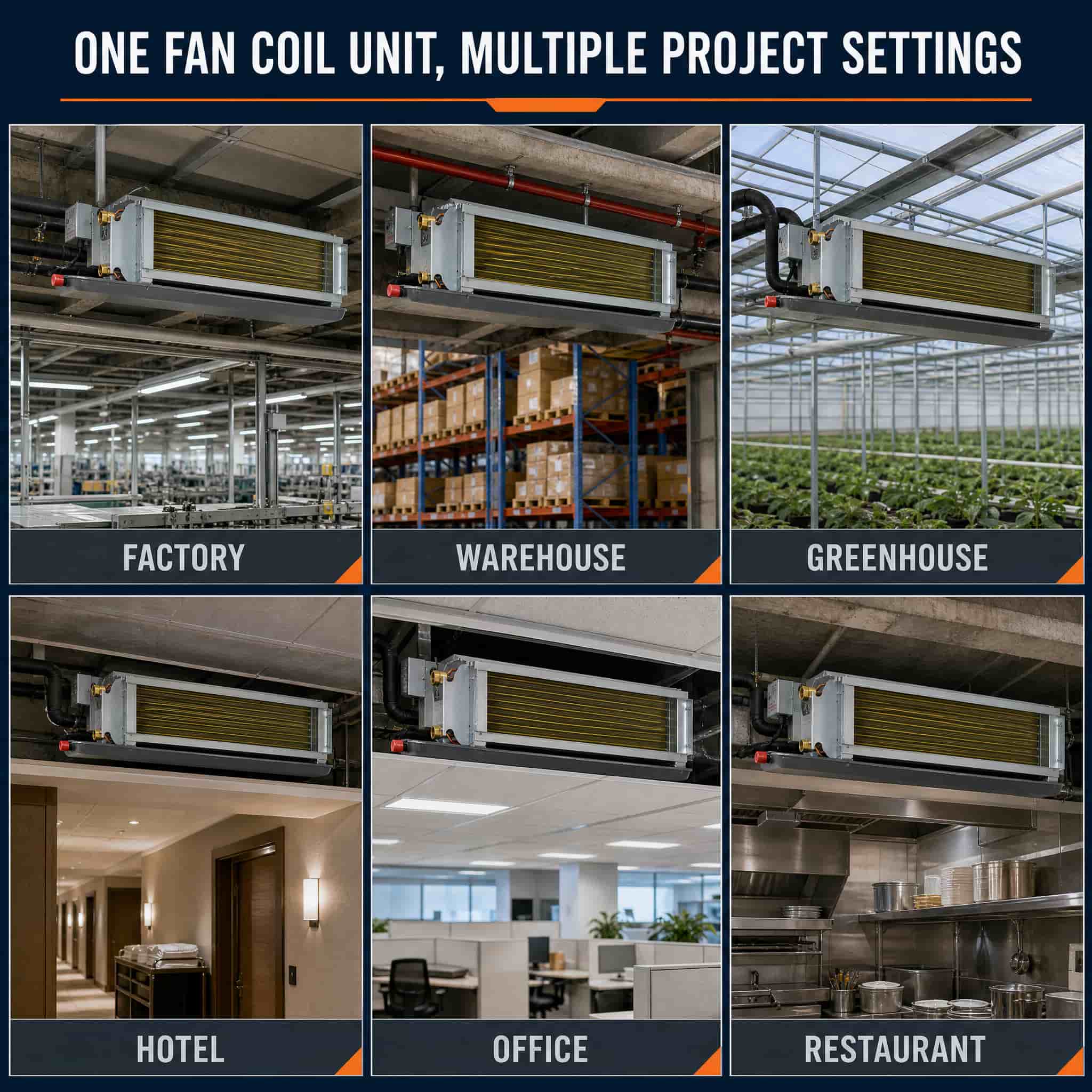 Concealed Ducted FCU Commercial Hydronic Fan Coil