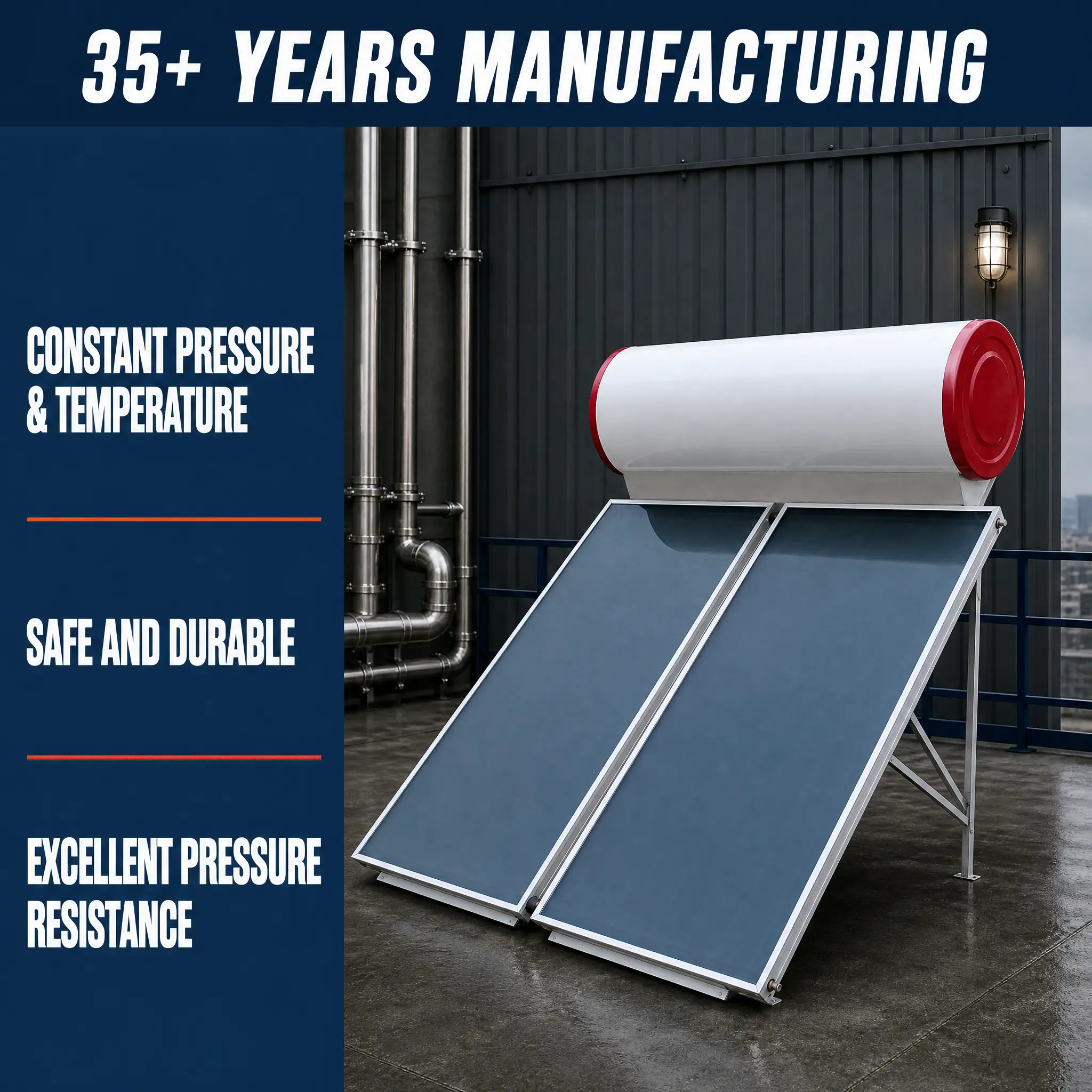 Direct Indirect Heating Forms With Metal Support Frame For Rooftop Project Installation Integrated Solar Hot Water Tank Direct Indirect Heating Forms With Metal Support Frame For Rooftop Project Installation Integrated Solar Hot Water Tank