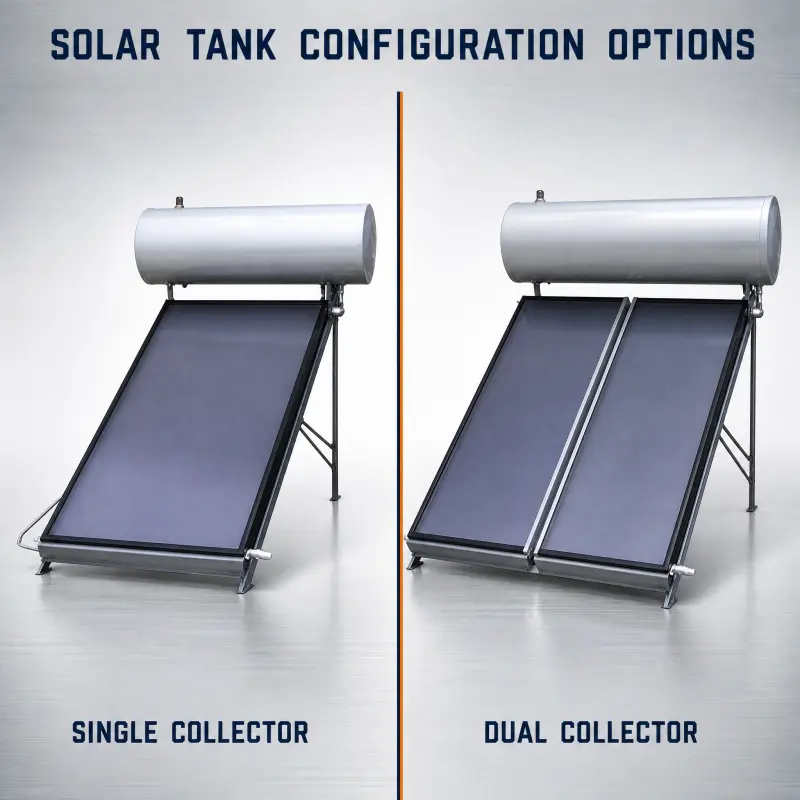 Rooftop Flat Plate Collector System With Horizontal Cylinder For Commercial Use Stainless Steel Solar Hot Water Tank