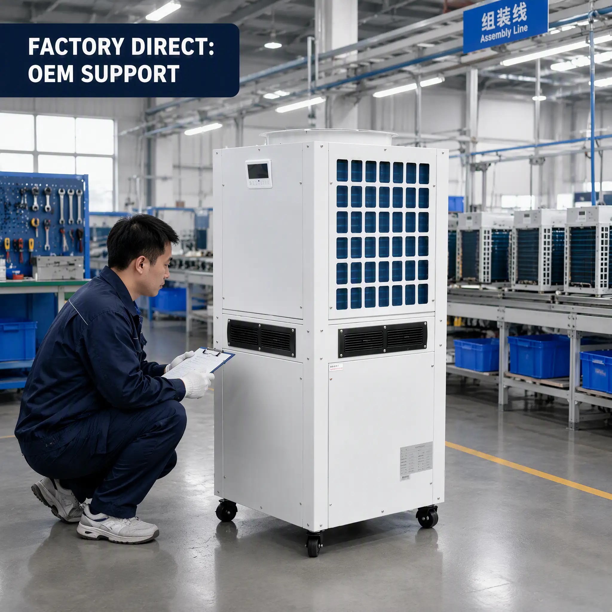 50% Energy Saving Factory Direct 220V 50Hz Stable Operation Integrated Grille Portable Industrial Air Conditioning Unit