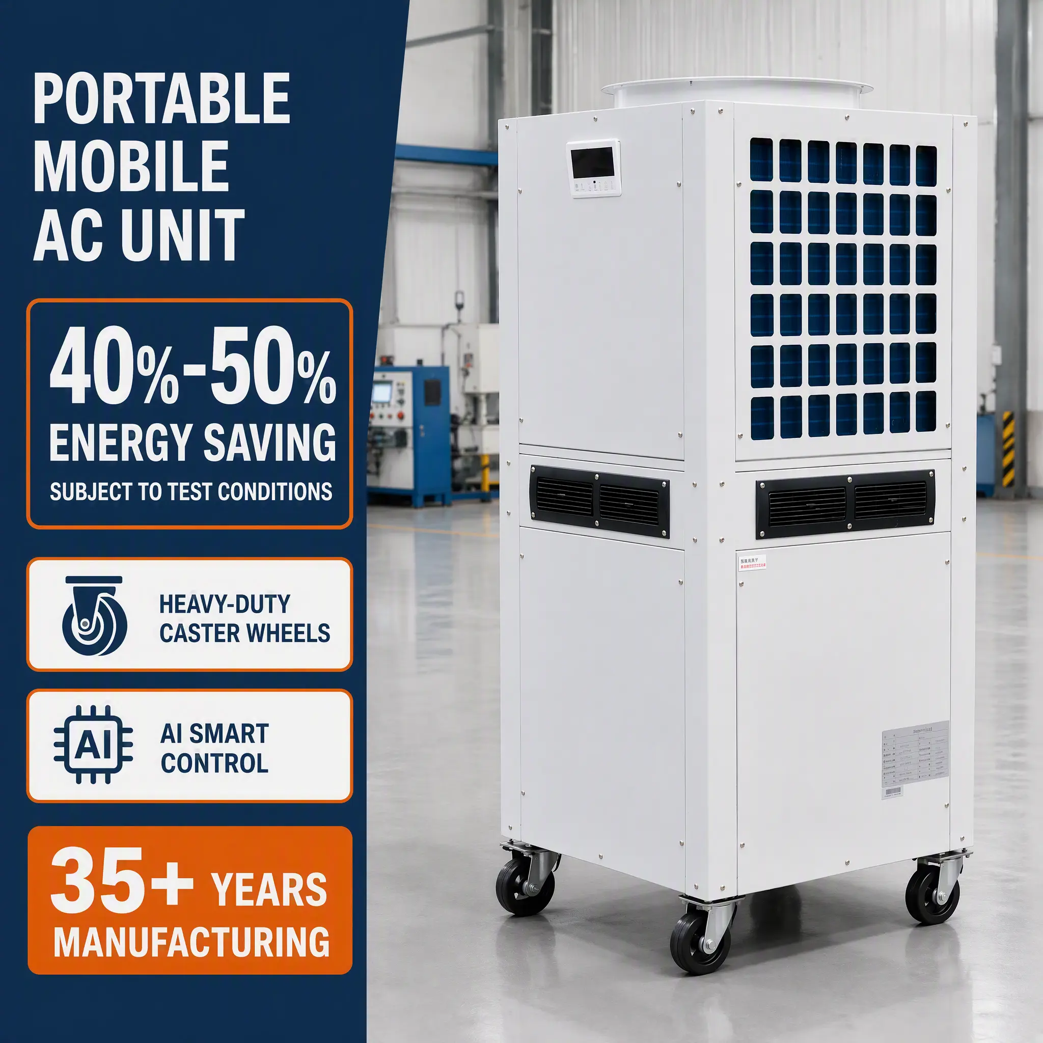 50% Energy Saving Factory Direct 220V 50Hz Stable Operation Integrated Grille Portable Industrial Air Conditioning Unit 50% Energy Saving Factory Direct 220V 50Hz Stable Operation Integrated Grille Portable Industrial Air Conditioning Unit