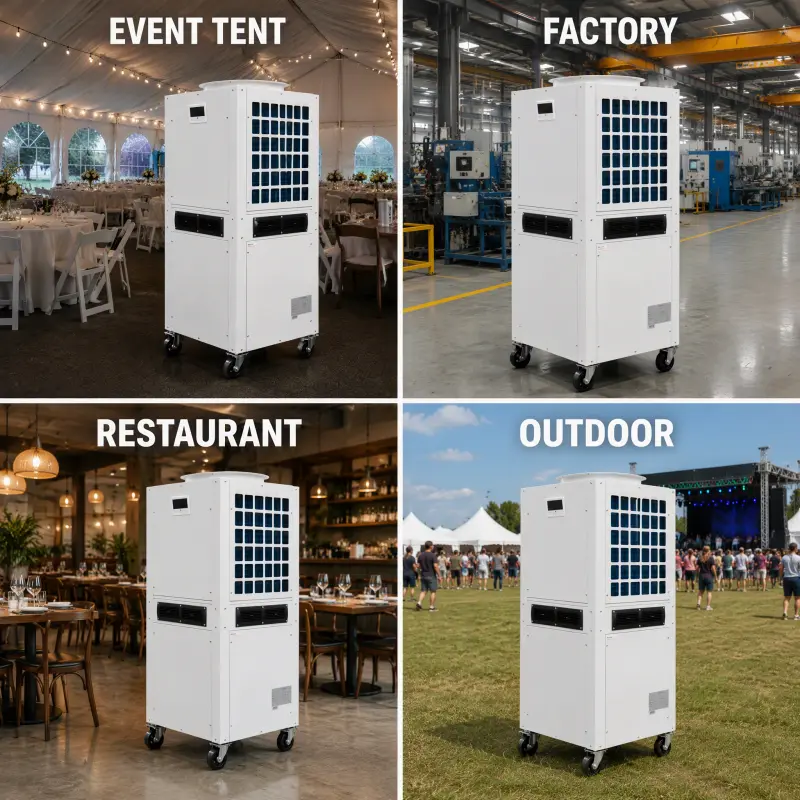 50% Energy Saving Factory Direct 220V 50Hz Stable Operation Integrated Grille Portable Industrial Air Conditioning Unit