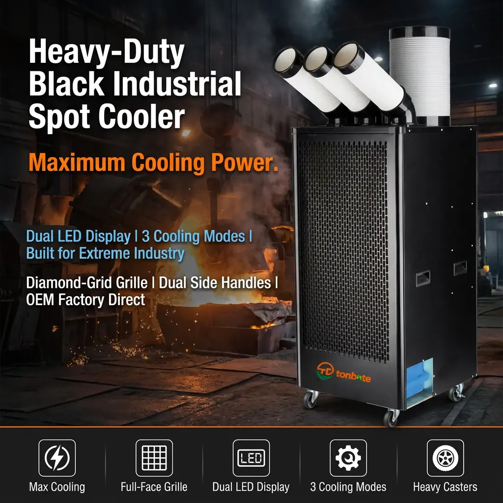 Premium Portable Industrial Spot Cooler 1200m3h High Airflow 7m/s Long Range 3-Minute Rapid Cool LCD Smart Control Premium Portable Industrial Spot Cooler 1200m3h High Airflow 7m/s Long Range 3-Minute Rapid Cool LCD Smart Control