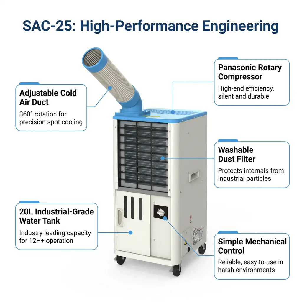 Professional 18 to 45C Rated Anti Corrosion Steel Body Rapid Cool Down Mobile AC Cabinet Cooling Machine in Elite Factory Professional 18 to 45C Rated Anti Corrosion Steel Body Rapid Cool Down Mobile AC Cabinet Cooling Machine in Elite Factory