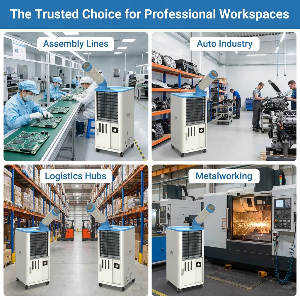 Professional 18 to 45C Rated Anti Corrosion Steel Body Rapid Cool Down Mobile AC Cabinet Cooling Machine in Elite Factory